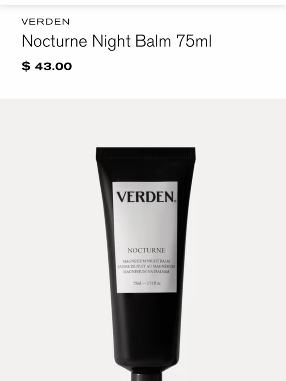 VERDEN Nocturne Night Balm
